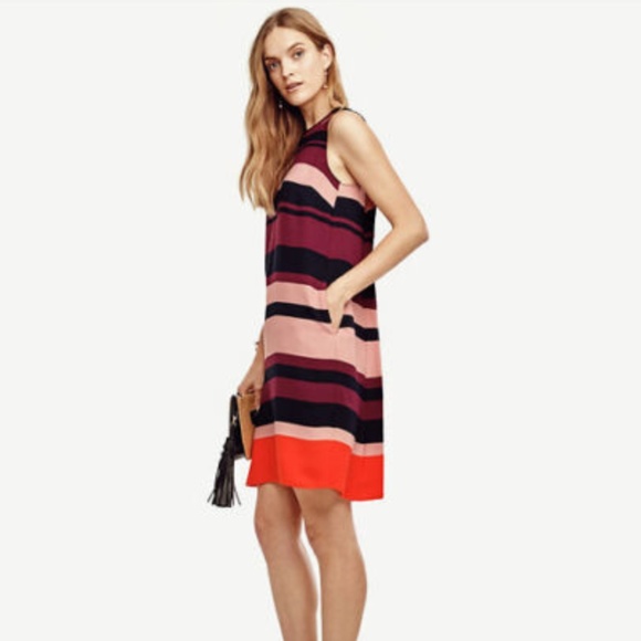 Ann Taylor Stripe Trapeze Dress - M - Picture 1 of 6